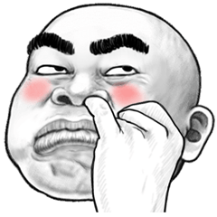 スキンヘッド濃い眉毛ポップアップ