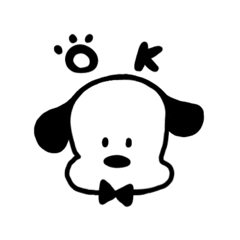 いぬ 白黒 シンプル