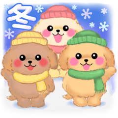 かわいいトイプードル☆冬【修正版】