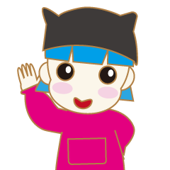 青い髪の女の子のスタンプ