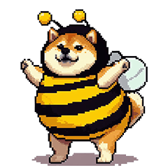 春を楽しむ 太っちょ柴犬