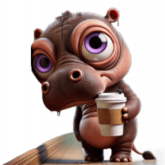 飛び出た目のカバはのんびり