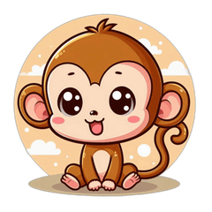 かわいいおサルのスタンプ