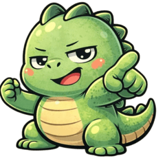 The Mischievous Green Dinosaur