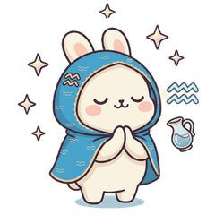 Zodiac Bunny Aquarius Stickers