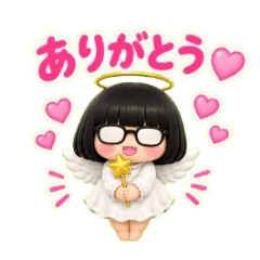 かわいい天使の日常スタンプを収集