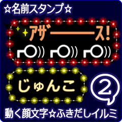 動く顔文字2「じゅんこ」のふきだしイルミ