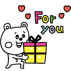 ラクガキ調☆ミニくまカップル【お祝い編】