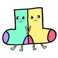 くつしたくんと、タイツさん。