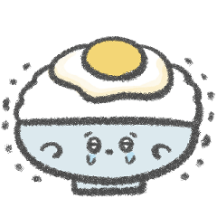 ゆるすぎる！ごはん物スタンプ(でか文字)