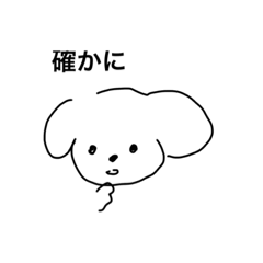 少々なまっとる白い犬