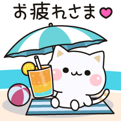 夏の気づかいのできるネコ♪飛び出す夏編