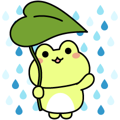 カエルさんたちの雨の日スタンプ