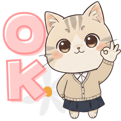 同僚に使えるデカ文字あいさつOL猫ミケ先輩