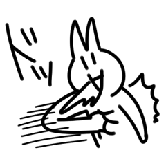 ひどく簡素に描かれたうさぎ