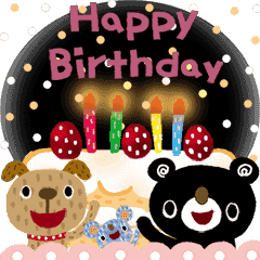 絵本みたいな*動く*おめでとう色々スタンプ