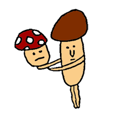 愉快なキノコたちスタンプ