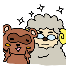 たぬきとひつじの大人かわいい日常スタンプ