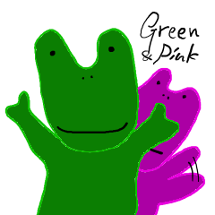 緑の子とピンクの子