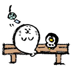 夏の筆ペンアザラシ