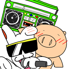 マイクと共に生きる！ うさぎとぶた。２