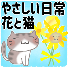 やさしい日常＊花と猫