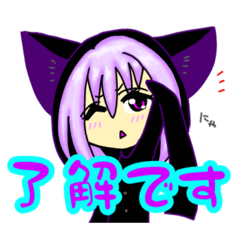 ねこ子とうさぎ子のスタンプです。