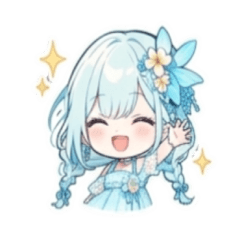 Cute Watery Emotion Girl Stickers
