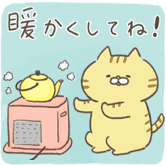 色々にゃんこ水彩＊冬とお正月