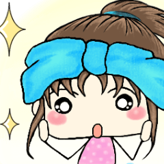 新しい生活様式で頑張る女子のスタンプ