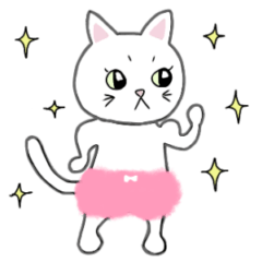 白猫みーちゃんスタンプ(LINEの日)