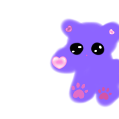 紫猫ちゃんとピンク猫ちゃん