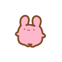 ピンクいろで、すこしちいさい、うさぎさん