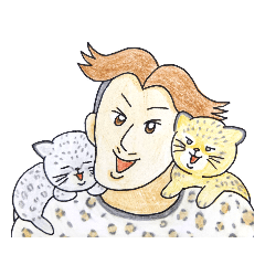 肩幅が広いから色々のせてみたスタンプ