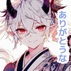 鬼の男の子のスタンプ