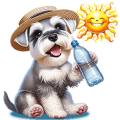 シュナウザーの夏スタンプ