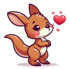 可愛いカンガルーの漫画スタンプで会話を楽