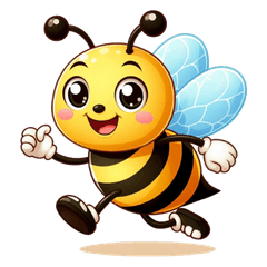かわいいミツバチのカートゥーンスタンプ、