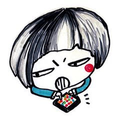 Being cute, blushing.