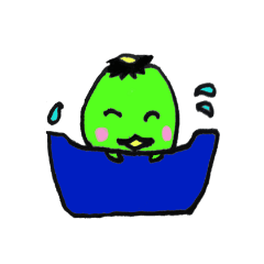 変な一頭身のかっぱさん