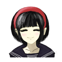 女子中学生さょちゃんのポジティブスタンプ