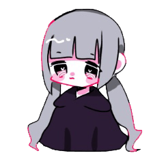 可愛いおさげの女の子スタンプ 1