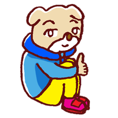 ちょっといじけている子犬のスタンプ