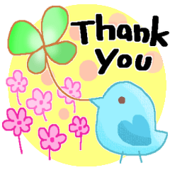 やさしい猫と花のスタンプ