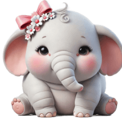 小さなぽっちゃりゾウのおもしろスタンプ