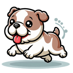 かわいいブルドッグの漫画スタンプ、魅力と