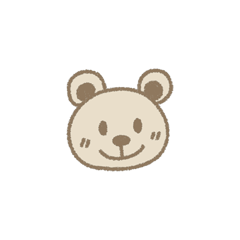 【超ちいさい】クレヨン風くまのスタンプ