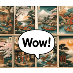 AI制作浮世絵風英語スタンプ1