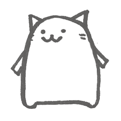 落書き風箱型猫