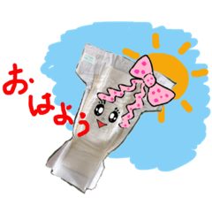 かわいい紙おむつキャラクターのスタンプ